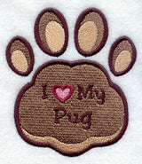 I Love My Pug Pawprint
