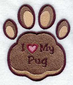 I Love My Pug Pawprint