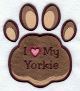 I Love My Yorkie Pawprint