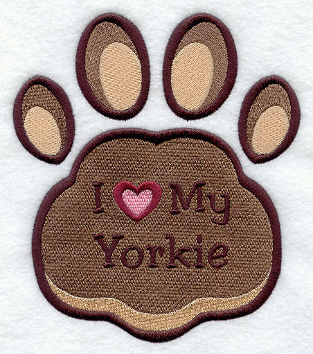 I Love My Yorkie Pawprint