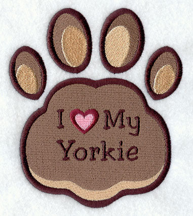 I Love My Yorkie Pawprint