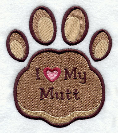 I Love My Mutt Pawprint