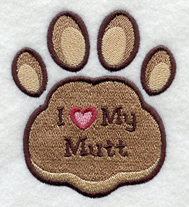 I Love My Mutt Pawprint