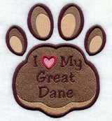 I Love My Great Dane Pawprint