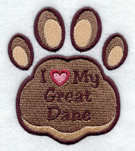 I Love My Great Dane Pawprint