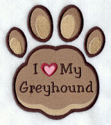 I Love My Greyhound Pawprint