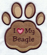 I Love My Beagle Pawprint