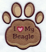 I Love My Beagle Pawprint