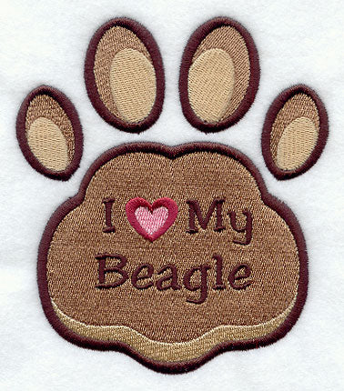 I Love My Beagle Pawprint