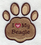 I Love My Beagle Pawprint