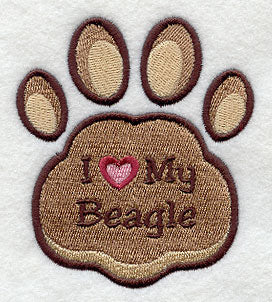 I Love My Beagle Pawprint