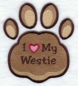 I Love My Westie Pawprint