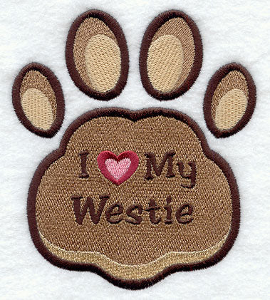 I Love My Westie Pawprint