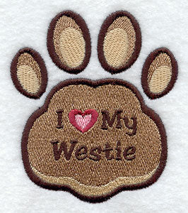 I Love My Westie Pawprint