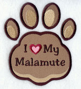 I Love My Malamute Pawprint