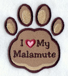 I Love My Malamute Pawprint