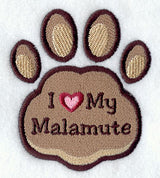I Love My Malamute Pawprint