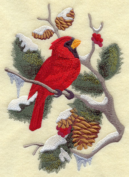 Cardinal in Boughs and Berries