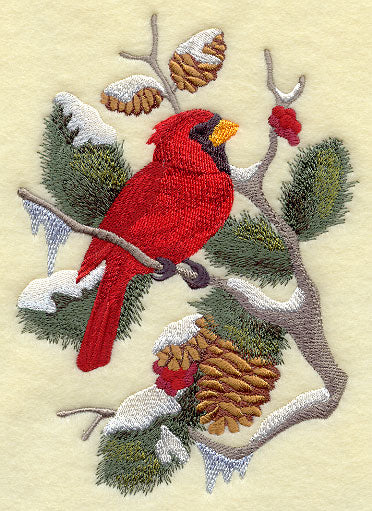 Cardinal in Boughs and Berries