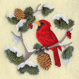 Cardinal in Boughs and Berries Square