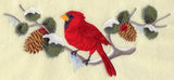 Cardinal in Boughs and Berries Spray