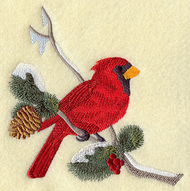 Cardinal in Boughs and Berries Corner