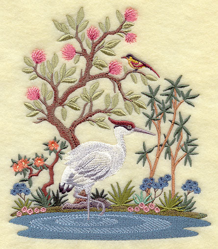 Chinoiserie Crane Scene