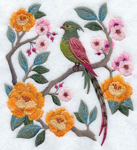 Chinoiserie Bird and Flowers Scene