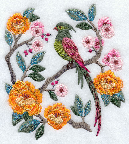 Chinoiserie Bird and Flowers Scene