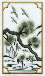 Chinoiserie Crane Panel