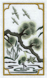 Chinoiserie Crane Panel
