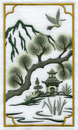 Chinoiserie River Pagoda Panel