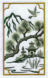 Chinoiserie River Pagoda Panel