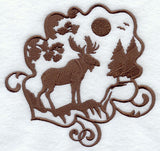 Leaf with Moose Silhouette