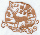 Leaf with Deer Silhouette