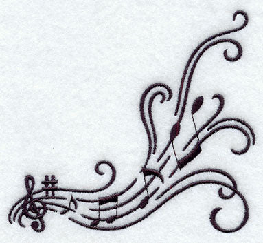 Music's Soothing Swirls Corner - Treble Clef