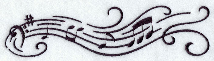 Music's Soothing Swirls Border - Bass Clef