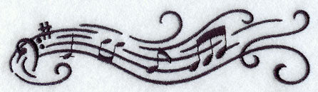 Music's Soothing Swirls Border - Bass Clef