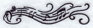 Music's Soothing Swirls Border - Bass Clef
