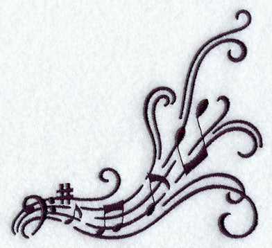 Music's Soothing Swirls Corner - Bass Clef