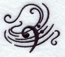 Music's Soothing Swirl - Bass Clef