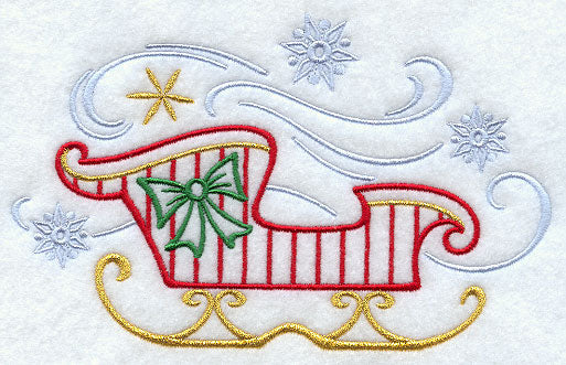 Sleigh in Swirling Snowflakes