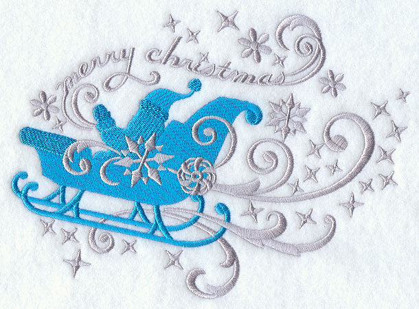 Merry Christmas Sleigh in Filigree (Facing Left)