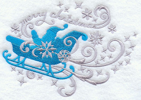 Merry Christmas Sleigh in Filigree (Facing Left)