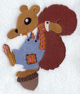 Squirrel in Bib Overalls