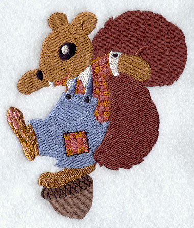 Squirrel in Bib Overalls