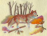 Autumn Wolf in Watercolor
