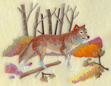 Autumn Wolf in Watercolor