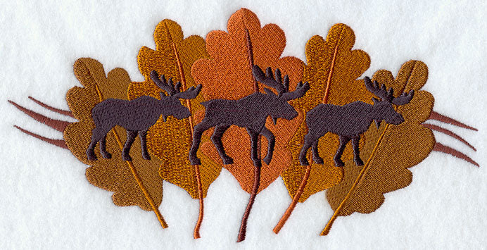 Moose Trio in Autumn Leaves