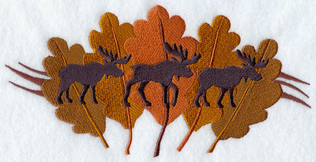Moose Trio in Autumn Leaves